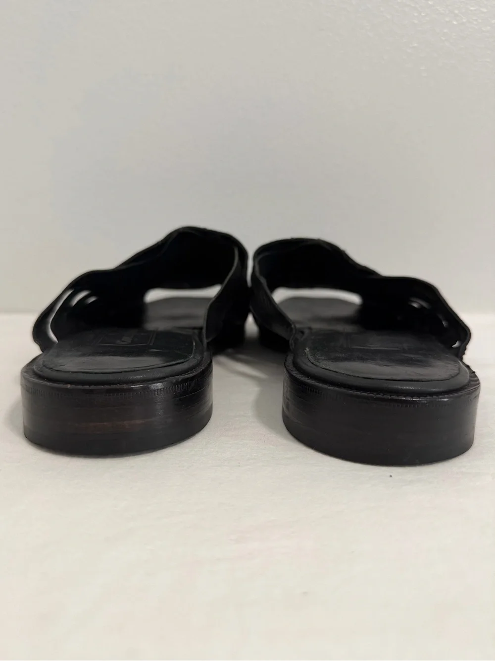 Cole Haan Resort Sandals Men's 11 D Black Leather Woven Slip On made in India